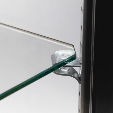 Extra Vision Retail Glass Tower Display — Black — glass rest detail