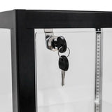 Extra Vision Retail Glass Tower Display — Black — lock and key detail