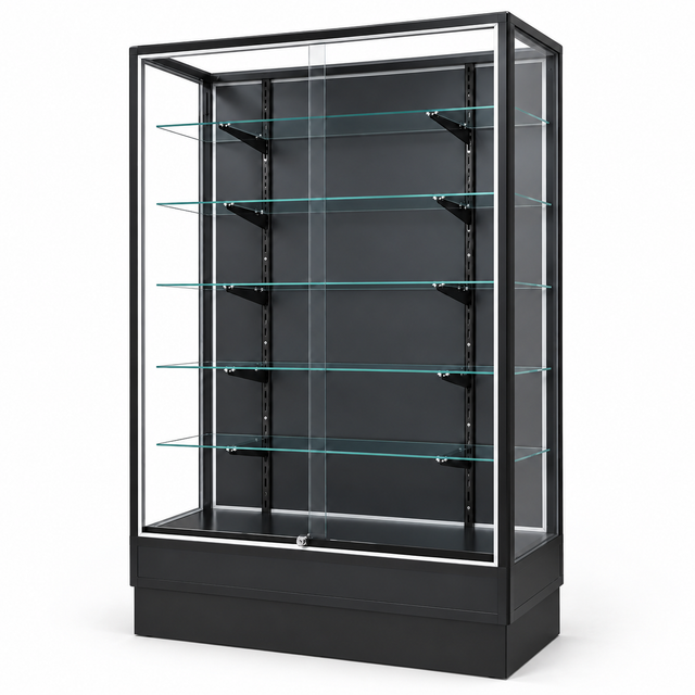 SGCXW4RB Radius Edge Retail Wallcase right-facing angled view