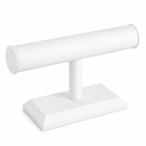 White Faux Leather Round Shape Single T-Bar