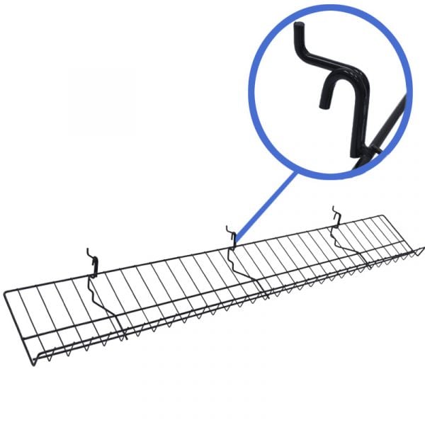Black 8" x 46" candy wire shelf
