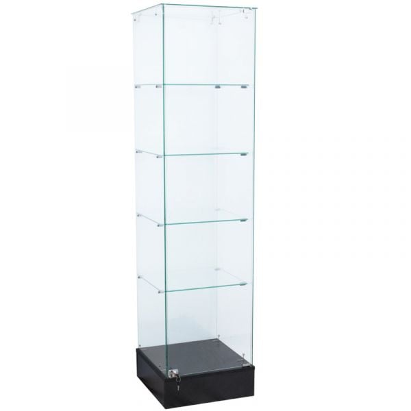 Full Frameless Retail Glass Tower Case