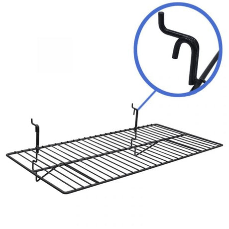Black 24" x 12" straight wire shelf