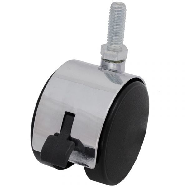 60MM Caster with Brake - Chrome - 3/8" Stem