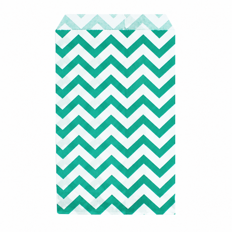 Teal Chevron jewelry bag