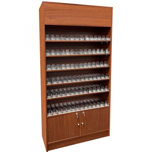 Wallcase Display Cabinet w/ Acrylic Push-Back Cigarette Dispenser