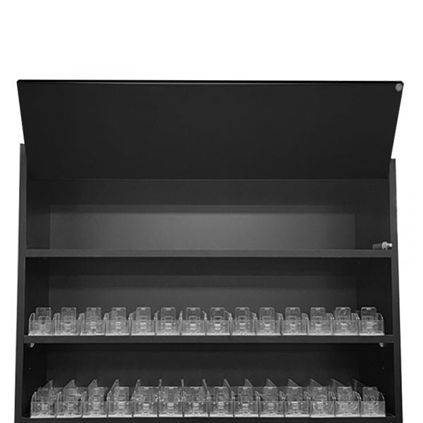 Full Wallcase Display Cabinet with Acrylic Push-Back Cigarette Dispenser