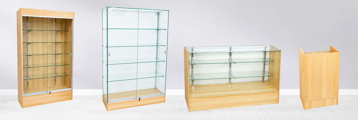 maple display cases and retail counters