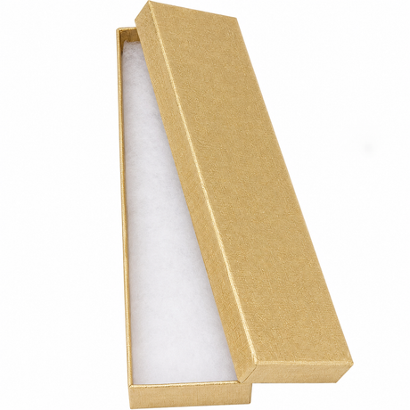 Gold Linen Elongated Jewelry Box
