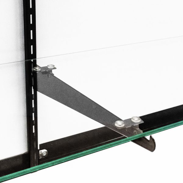 Extra Vision black showcase shelf bracket detail