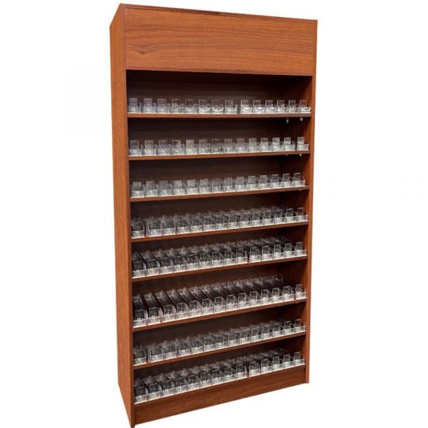Full Wallcase Display Cabinet with Acrylic Push-Back Cigarette Dispenser