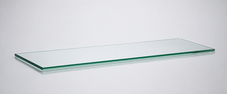 Clear tempered glass shelf — 10 × 24 in