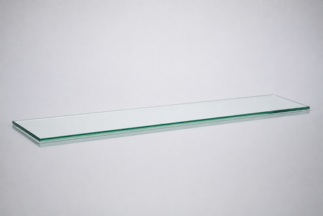 Clear tempered glass shelf — 10 × 48 in