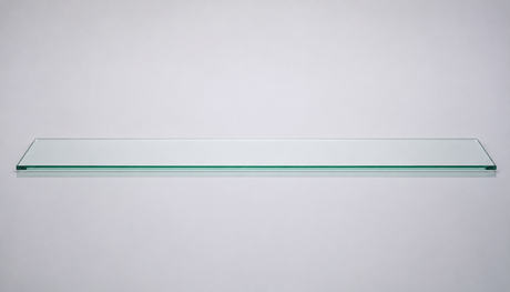 Clear tempered glass shelf — 10 × 56 in