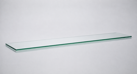 Clear tempered glass shelf — 10 × 66 in