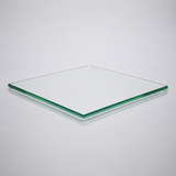 Clear tempered glass shelf — 14 × 14 in