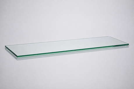 Clear tempered glass shelf — 14 × 36 in