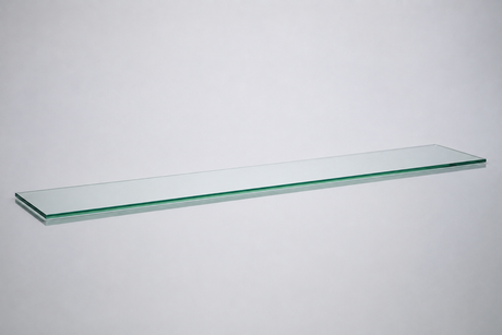 Clear tempered glass shelf — 8 × 56 in