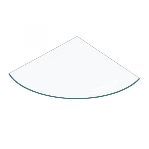 14 inch quarter round tempered glass shelf