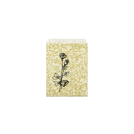 Goldtone Flower Paper Gift Bag, 5 x 7
