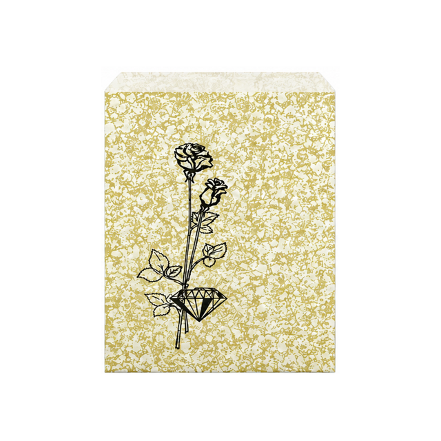 Goldtone Flower Paper Gift Bag, 8½ x 11