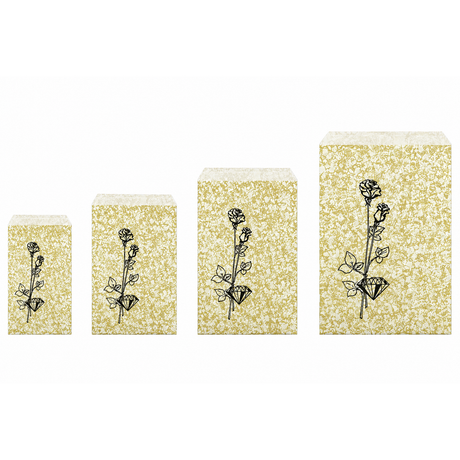 Goldtone Flower Paper Gift Bag size guide