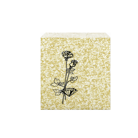 Goldtone Flower Jewelry Bag – 5 x 7 inch (Kraft footprint)