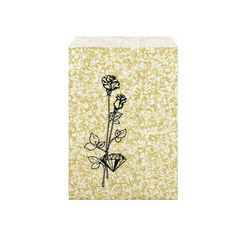 Goldtone Flower Jewelry Bag – 6 x 9 inch (Kraft footprint)