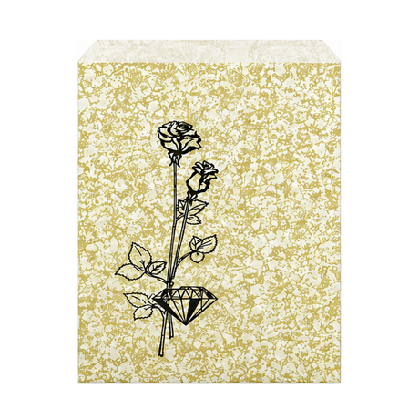 Goldtone Flower Jewelry Bag – 8 1/2 x 11 inch (Kraft footprint)