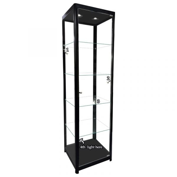 Fullvision Lighted Retail Glass Tower Display