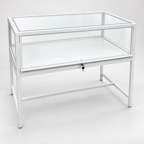 Luxury 4ft Retail Showcase in white – studio product view