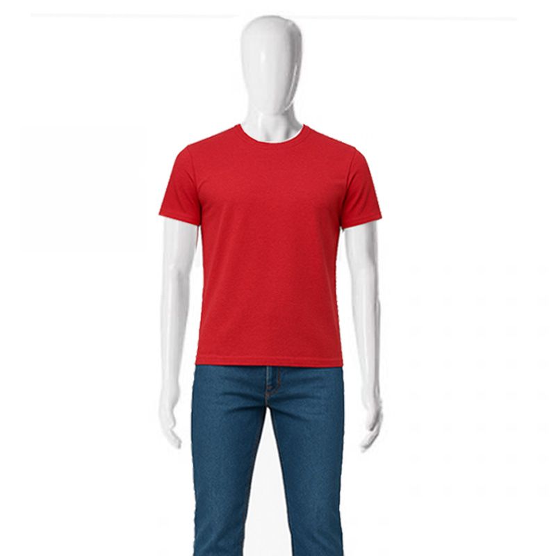 Plastic Male Mannequin White M1GW-TAB wearing apparel