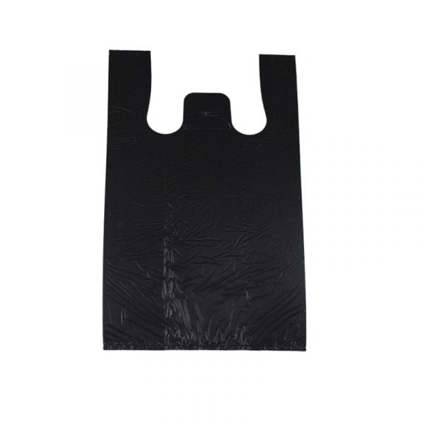 Medium black plastic shopping bag