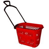 Shopping Basket on Wheels with Pull Handle