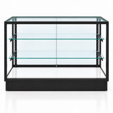4 ft black aluminum frame Extra Vision retail showcase - front view
