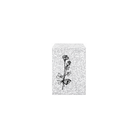 Silvertone Flower Paper Gift Bag, 4 x 6