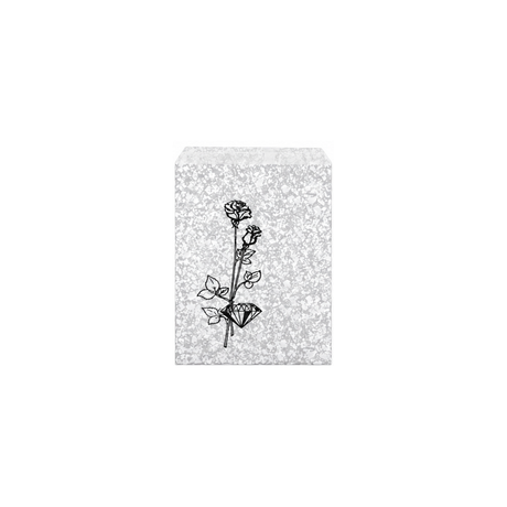 Silvertone Flower Paper Gift Bag, 5 x 7