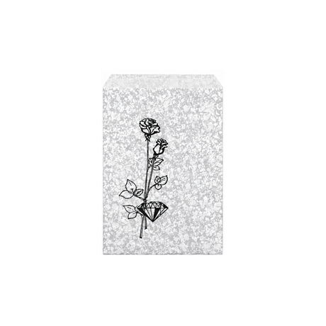 Silvertone Flower Paper Gift Bag, 6 x 9