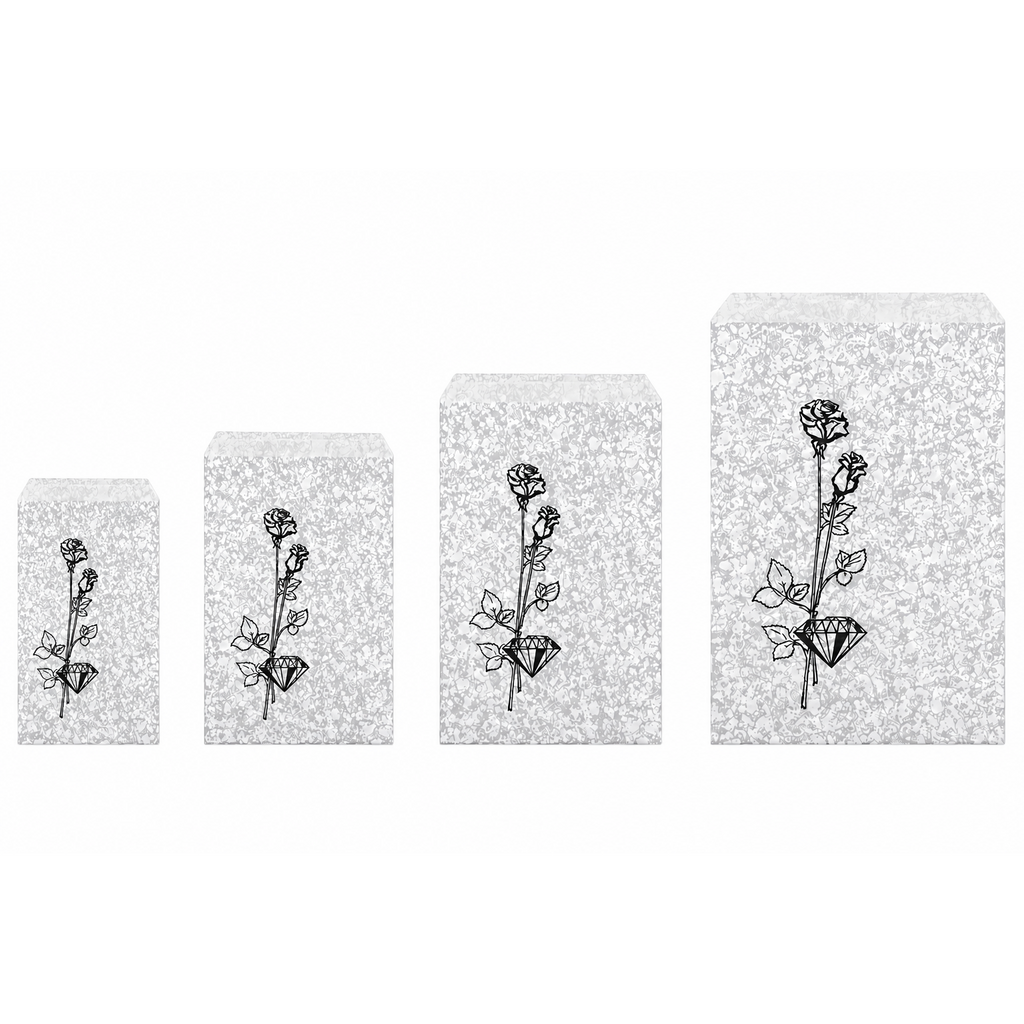 Silvertone Flower Paper Gift Bag size guide