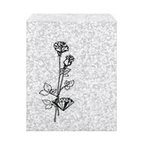 Silvertone Flower Jewelry Bag – 8 1/2 x 11 inch (Kraft footprint)