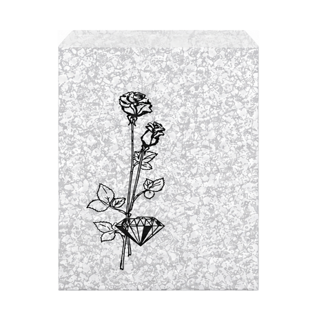 Silvertone Flower Jewelry Bag – 8 1/2 x 11 inch (Kraft footprint)