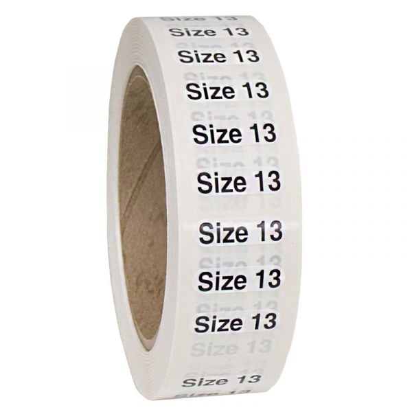 Size 13 labels