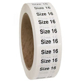 Size 16 labels