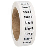 Size 8 labels