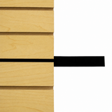 Black slatwall tape insert on Dawson Jones Hard Rock Maple slatwall