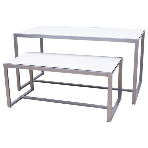 2 Piece Silver Nesting Tables