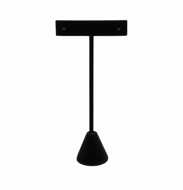 Black velvet T-earring stand