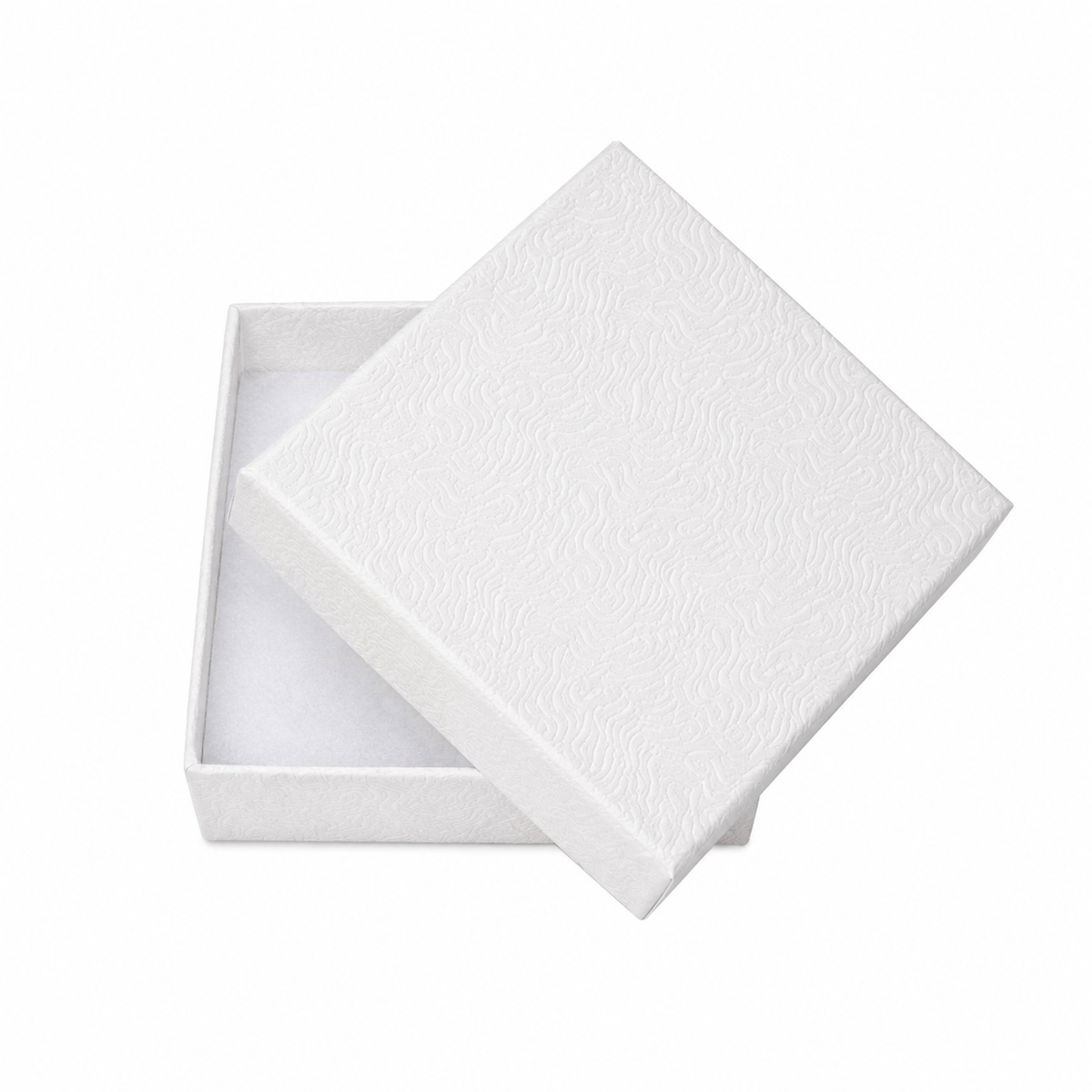 White Swirl Square Jewelry Box