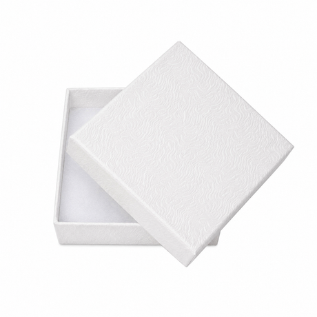 White Swirl Square Jewelry Box