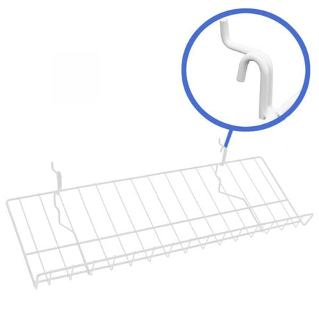White 8" x 23" candy wire shelf
